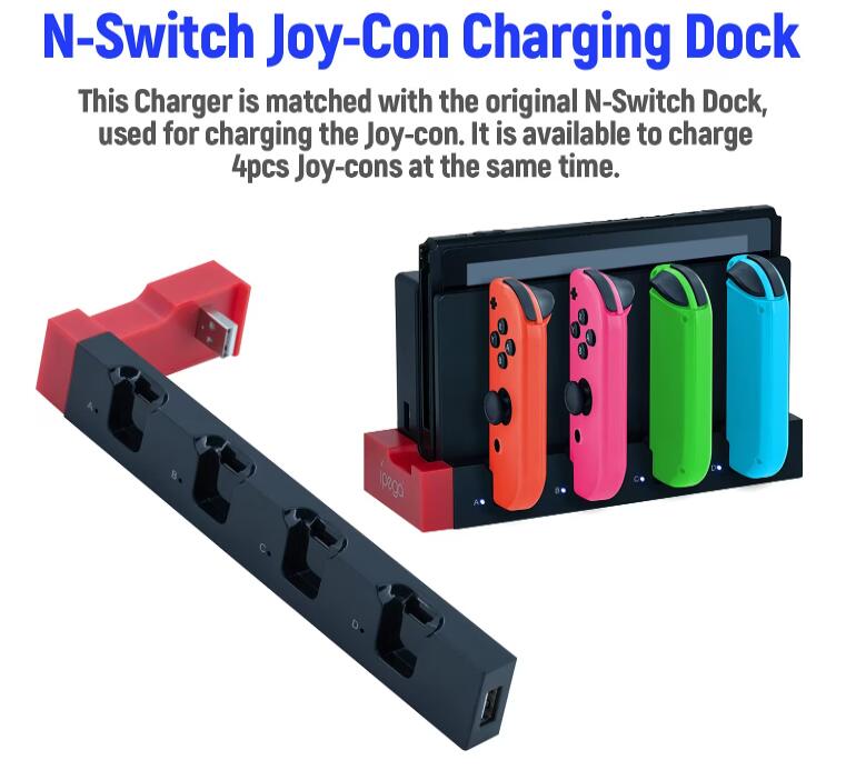 Mcbazel Switch 4-i-1 laddningsstation för Joy-Con