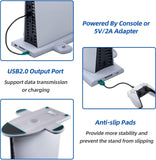 Mcbazel Cooling Charging Stand for PS5 Slim Console Only, RGB Dual Controller Charger for Dual Sense / Edge