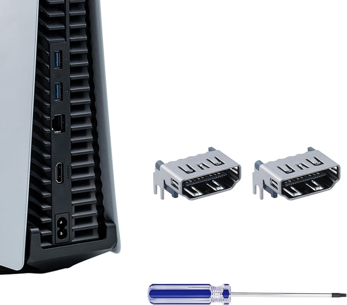 Mcbazel 2Pcs HDMI Port Replacement for PS5 with T8 Screwdriver