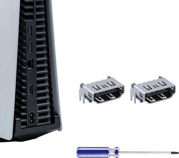 Mcbazel 2Pcs HDMI Port Replacement for PS5 with T8 Screwdriver