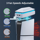 Mcbazel Upper Cooling Fan with RGB Light for PS5 Slim disc and digital versions