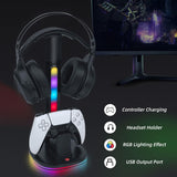 Mcbazel RGB Headset Stand with Charging Station for PS5 / PS5 Elite Controller