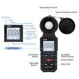 Mcbazel Digital Illuminance Light Meter, Photometer Light Intensity Sense Tester,Lux Meter Range up to 200,000 Lux for Garden/Plants