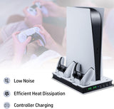 Vertical PS5 UHD / Digitial Edition Cooling Charging Stand with Dual Controller Charging Station