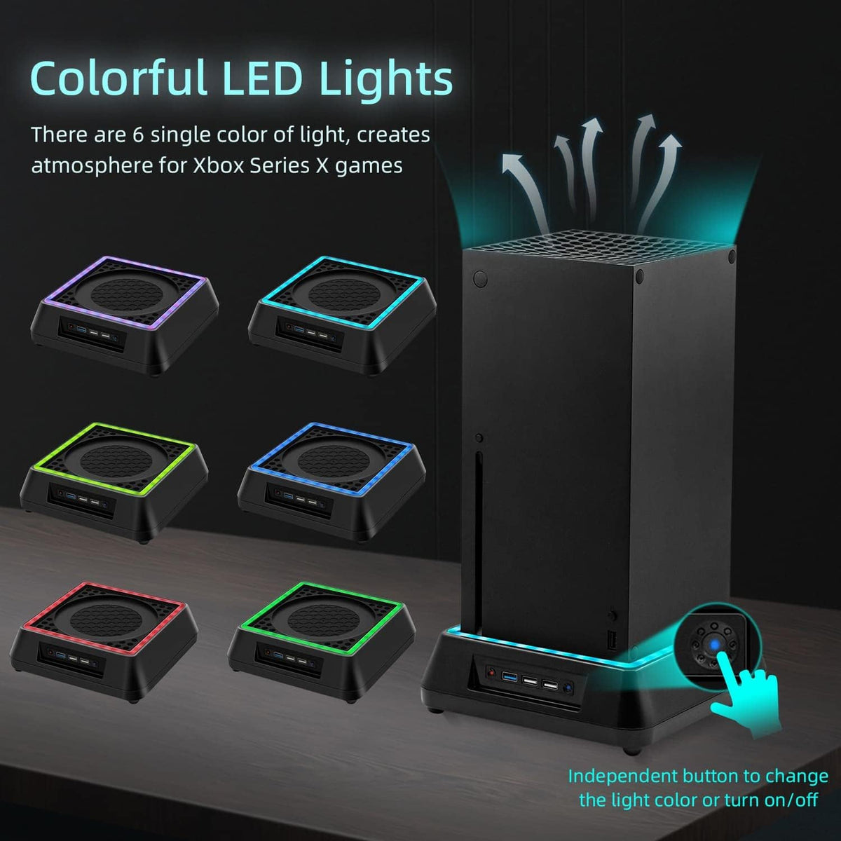 Mcbazel kylställ med LED-belysning för Xbox Series X-konsol