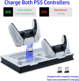 Vertical PS5 UHD / Digitial Edition Cooling Charging Stand with Dual Controller Charging Station