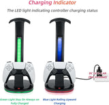 Mcbazel RGB Headset Stand with Charging Station for PS5 / PS5 Elite Controller