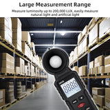 Mcbazel Digital Illuminance Light Meter, Photometer Light Intensity Sense Tester,Lux Meter Range up to 200,000 Lux for Garden/Plants