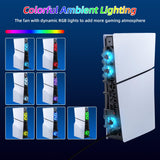 Mcbazel PS5 Slim Fan with RGB for Fast Heat Dissipation Intelligent Temperature Control