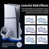 Mcbazel Cooling Charging Stand for PS5 Slim Console Only, RGB Dual Controller Charger for Dual Sense / Edge