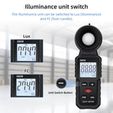 Mcbazel Digital Illuminance Light Meter, Photometer Light Intensity Sense Tester,Lux Meter Range up to 200,000 Lux for Garden/Plants