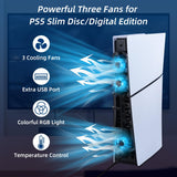 Mcbazel PS5 Slim Fan with RGB for Fast Heat Dissipation Intelligent Temperature Control