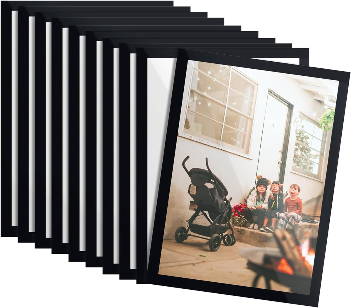 10 stycken A4 Självhäftande magnetisk fotoram – Svart kant