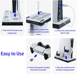 Vertical PS5 UHD / Digitial Edition Cooling Charging Stand with Dual Controller Charging Station