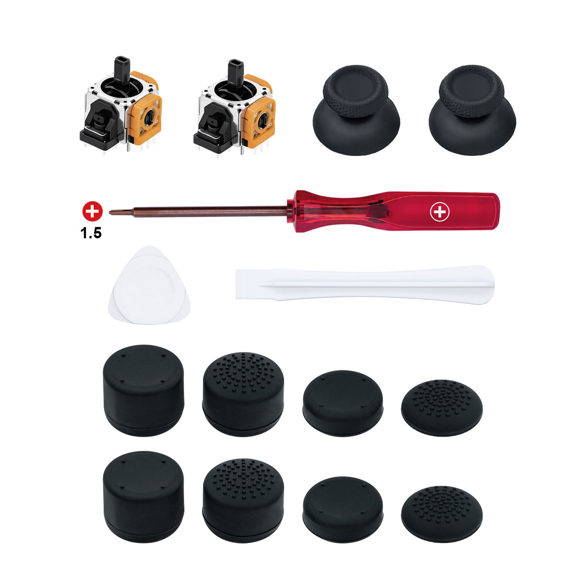15 In 1 Joystick Repair Kit with Opening Tool and Enhanced Thumb Grips for PS5 DualSense Controller