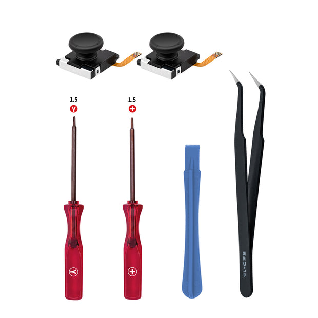 Replacement Hall 3D Analog Joystick & Repair Tool Kit for Nintendo Switch/SWitch OLED Joy-Con/Switch Lite - Black
