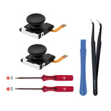 Replacement Hall 3D Analog Joystick & Repair Tool Kit for Nintendo Switch/SWitch OLED Joy-Con/Switch Lite - Black
