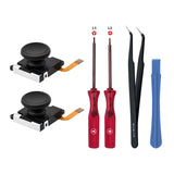 Replacement Hall 3D Analog Joystick & Repair Tool Kit for Nintendo Switch/SWitch OLED Joy-Con/Switch Lite - Black