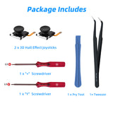 Replacement Hall 3D Analog Joystick & Repair Tool Kit for Nintendo Switch/SWitch OLED Joy-Con/Switch Lite - Black