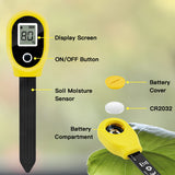 Pointer Soil Moisture Detector Set with a Button Battery(SGS10-Yellow)