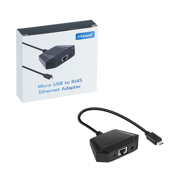 Mcbazel Fire Stick Ethernet-adapter, Firestick Ethernet-adapter Micro-USB till RJ45, Ethernet-nätverksadapter kompatibel med Fire TV Stick 4K Max/Lite/2:a gen/3:e gen Fire TV