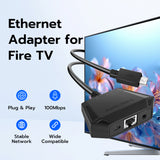 Mcbazel Fire Stick Ethernet-adapter, Firestick Ethernet-adapter Micro-USB till RJ45, Ethernet-nätverksadapter kompatibel med Fire TV Stick 4K Max/Lite/2:a gen/3:e gen Fire TV