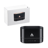 200mL Aroma Diffuser Humidifier with 3D Flame Night Light - Black (853)