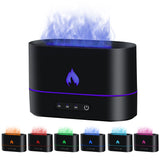 200mL Aroma Diffuser Humidifier with 3D Flame Night Light - Black (853)