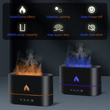 200mL Aroma Diffuser Humidifier with 3D Flame Night Light - Black (853)