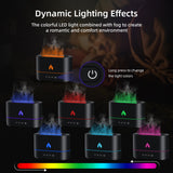 200mL Aroma Diffuser Humidifier with 3D Flame Night Light - Black (853)
