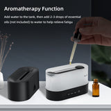 200mL Aroma Diffuser Humidifier with 3D Flame Night Light - Black (853)