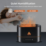 200mL Aroma Diffuser Humidifier with 3D Flame Night Light - Black (853)