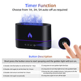 200mL Aroma Diffuser Humidifier with 3D Flame Night Light - Black (853)