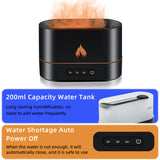 200mL Aroma Diffuser Humidifier with 3D Flame Night Light - Black (853)