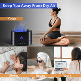 200mL Aroma Diffuser Humidifier with 3D Flame Night Light - Black (853)