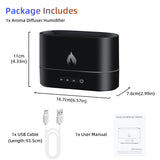 200mL Aroma Diffuser Humidifier with 3D Flame Night Light - Black (853)