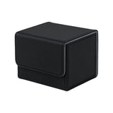 Liggande spelkortsbox i läder – svart