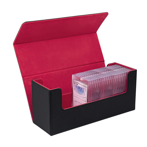 Magnetic Leather Game Card Deck Case-Black&Red(HK-X017)