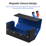 Magnetiskt läderfodral för spelkort – svart och blå (HK-X017)