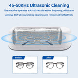 Ultraljudstvättmaskin för smycken/solglasögon - EU-kontakt vit (GS350)