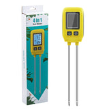 4 In 1 Soil NPK Element Meter with Backlight LCD Display-Yellow