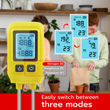 4 In 1 Soil NPK Element Meter with Backlight LCD Display-Yellow