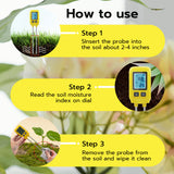 4 In 1 Soil NPK Element Meter with Backlight LCD Display-Yellow