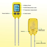 4 In 1 Soil NPK Element Meter with Backlight LCD Display-Yellow