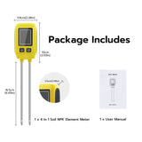 4 In 1 Soil NPK Element Meter with Backlight LCD Display-Yellow
