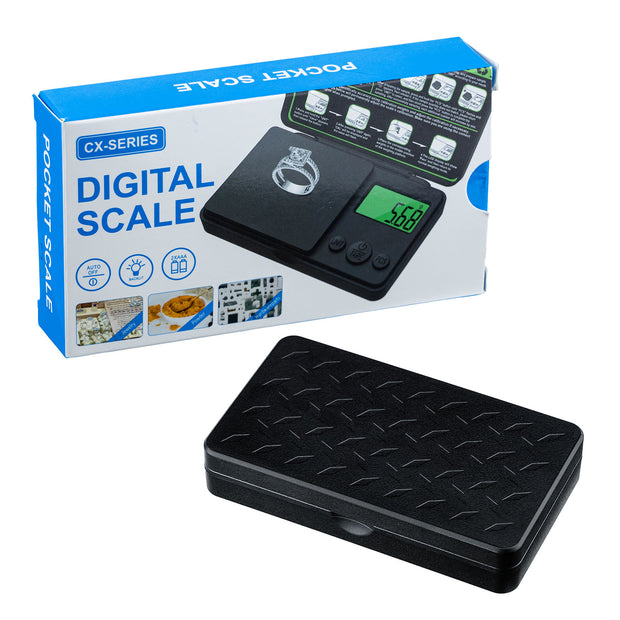 High-Precision 500g/0.01g, Electronic Scale with LCD Green Light Display Screen - black