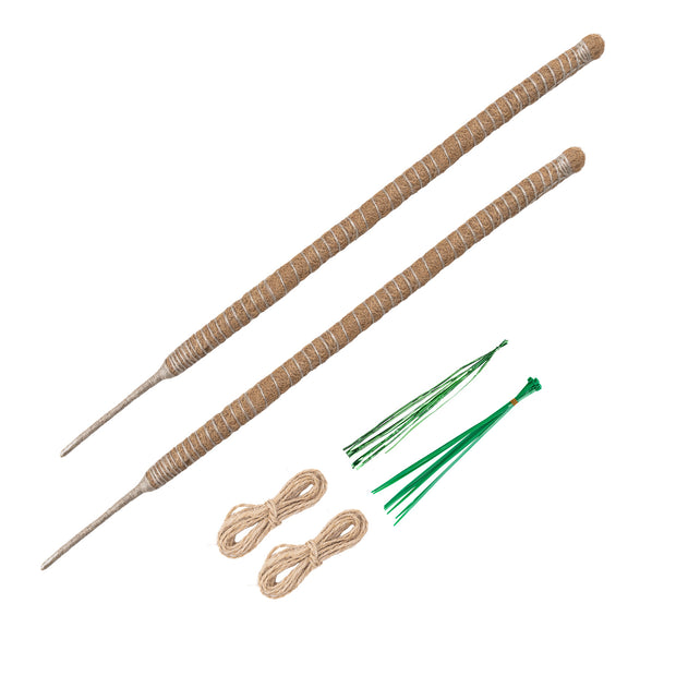 2 Pieces 4MM Width Bendable Coir Pole for Climbing Plants Growth(60cm)