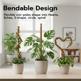 2 Pieces 4MM Width Bendable Coir Pole for Climbing Plants Growth(60cm)