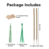 2 Pieces 4MM Width Bendable Coir Pole for Climbing Plants Growth(60cm)