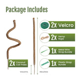 2 Pcs 4MM Width Bendable Coir Pole for Climbing Plants Growth-Bending Version(100cm)